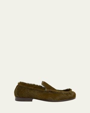 Dries Van Noten Calf Hair Loafers - Natural