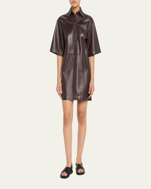 slim fit dress slacks MICHAEL Michael Kors Plus Size Faux Leather Puff-Sleeve Dress  DGFOutlet