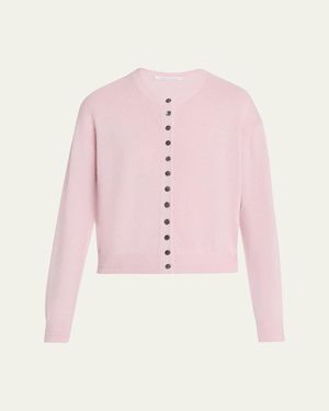 Maria McManus Tiny Button Cashmere Crewneck Cardigan - Pink