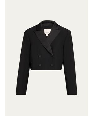 Cinq À Sept Romilly Cropped Tuxedo Jacket - Black