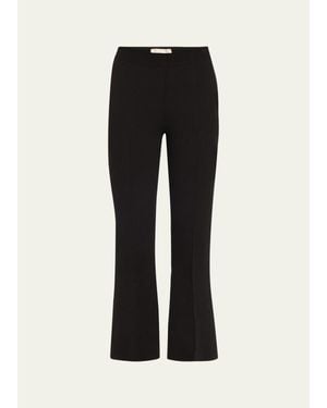 High Sport Cropped Kick Flare Pants - Black
