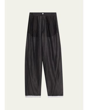 DARKPARK Phebe Double Sided Wide-Leg Pants With Chain - Gray