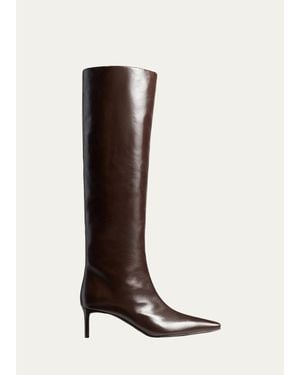 KHAITE Ona Knee-High Leather Boots - White