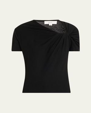 A.L.C. Liz Short-Sleeve Twist Top - Black