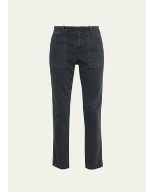 Nili Lotan Jenna Cropped Raw-Edge Pants - Blue