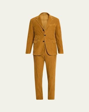 Massimo Alba Sloop Two-Piece Baby Corduroy Suit - Yellow