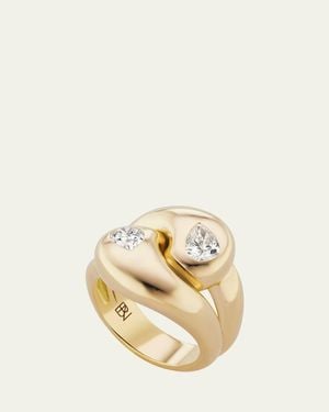 Brent Neale Pear Diamond Knot Gold Ring - Metallic