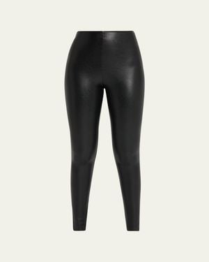 Commando Perfect Control Faux Leather Zip Leggings - Black