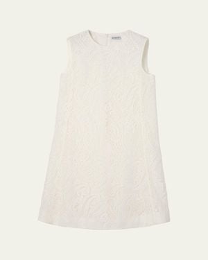 Burberry Elysande Paisley Lace Sleeveless Mini Dress - Natural