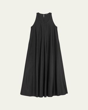 Theory A-Line Cotton Tent Maxi Dress - Black