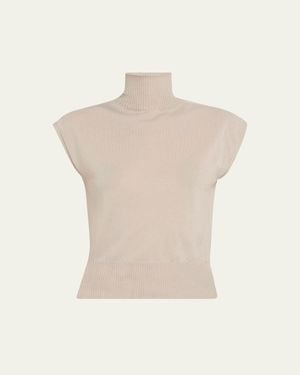 Rick Owens Cap-Sleeve Turtleneck Sweater - Natural