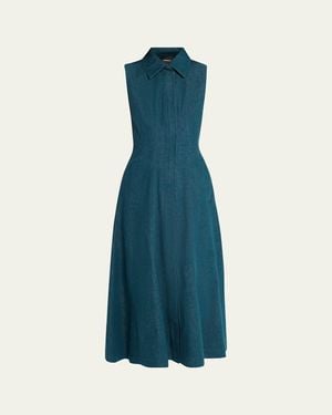 Akris Sleeveless Denim Midi Shirtdress - Blue
