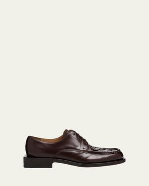 Jacquemus Les Derbies Tressees Calfskin Derby Shoes - Black