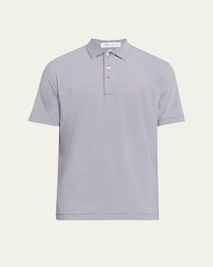 Peter Millar Jubilee Stripe Stretch-Jersey Polo Shirt - Gray
