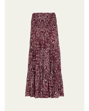 Cara Cara Emilina Paisley Maxi Skirt - Red