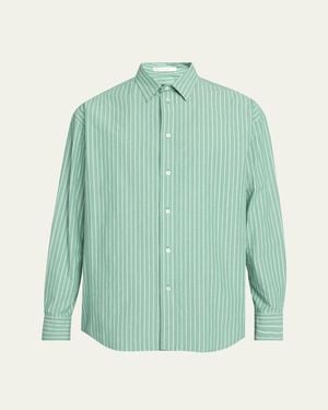 The Row Striped Poplin Dress Shirt - Green