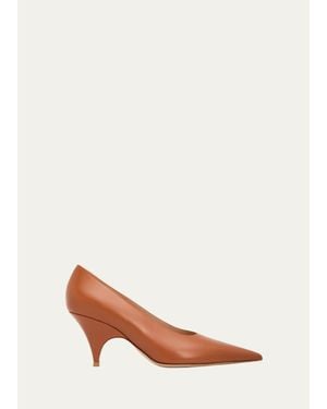 Gianvito Rossi 70Mm Leather Pointed-Toe Pumps - Pink