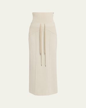 Jane Wade Column Sweat Skirt - White