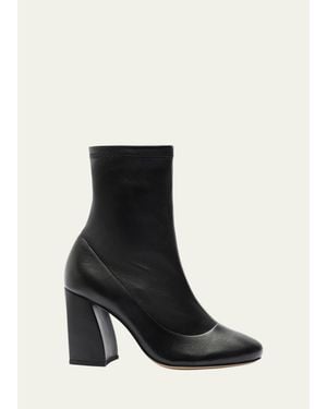 Alexandre Birman Leather Skinny Ankle Booties - Black
