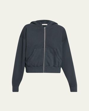 SLVRLAKE Denim Cotton Fleece Zip Hoodie - Blue