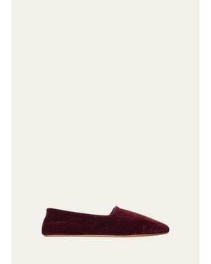 The Row Ponti Velvet Slippers - Red