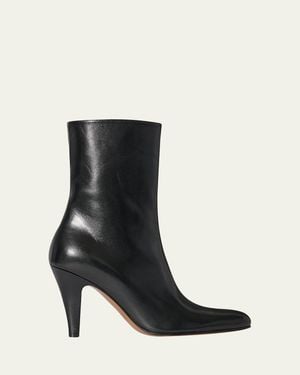 The Row 90Mm Ornella Leather Booties - Black