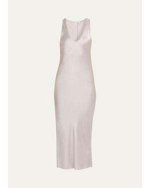All Three Anna Silk Midi Dress - White