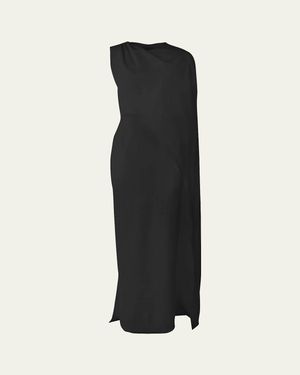 Carolina Herrera Draped Cape Column Gown - Black