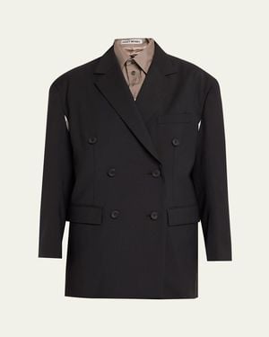 Issey Miyake Palindrome Reversible Double-Breatsed Jacket - Black