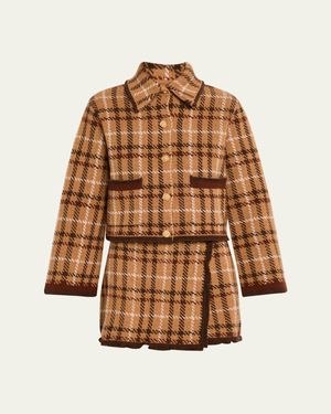 Cara Cara Delilah Plaid Merino Cardigan - Brown