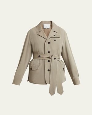 Setchu Travel Self-Tie Wool Safari Jacket - Natural