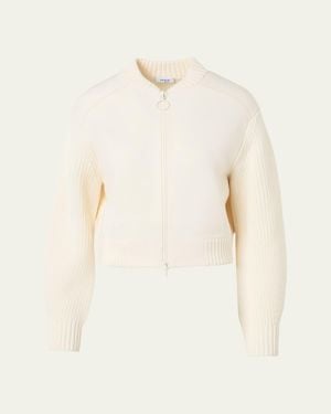 Akris Punto Knit Bomber Jacket - Natural