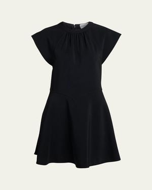 Stella McCartney Cap-Sleeve V-Waist Mini Dress - Black