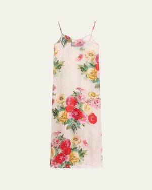 Libertine Pat Nixon Floral Overlay Slip Dress - White