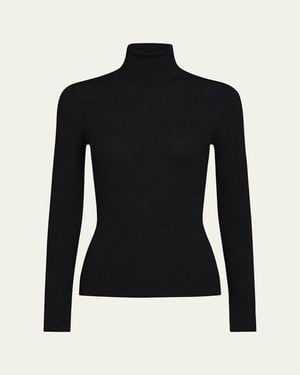 Twp Rib-Knit Wool Turtleneck Sweater - Black