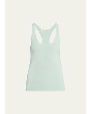 Maria McManus Skinny Ribbed Racer Tank Top - Green