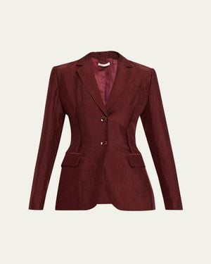 Jason Wu Crinkled Satin Single-Breasted Jacket - Red
