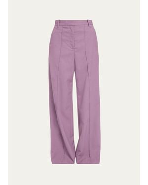 A.L.C. Reid Pintucked Wool-Blend Pants - Pink