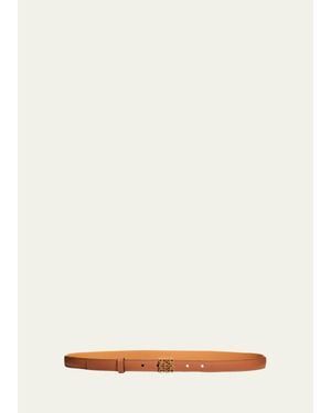 Loewe Anagram Leather Belt - Natural