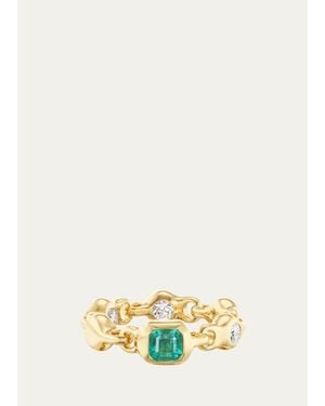 UNIFORM OBJECT 18K Supernova Ring With Diamonds And Gemstone - Yellow