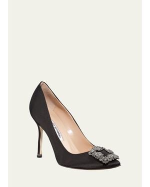 Manolo Blahnik Hangisi 105Mm Satin High-Heel Pumps - White