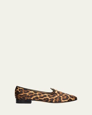 Vibi Venezia Print Silk Loafers - Natural