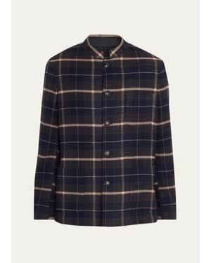 Massimo Alba Wool-Cashmere Plaid Blazer - Blue
