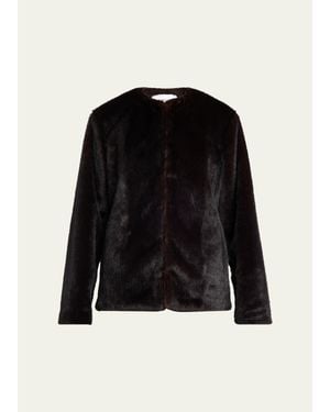 Veronica Beard Griselda Faux Fur Coat - Black