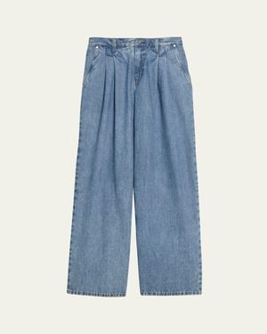Helmut Lang Double Pleated Baggy Jeans - Blue