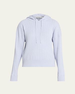 Jonathan Simkhai Cashmere-Blend Cable-Knit Hoodie - Blue