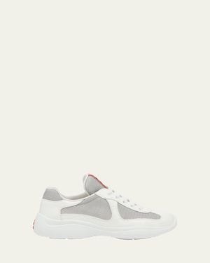 Prada America's Cup Vernice Patent Runner Sneakers - Natural
