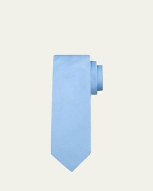 Tom Ford Solid Linen Tie - Blue