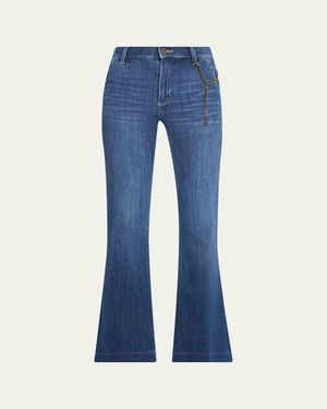 Kobi Halperin Keren Flare-Leg Denim Pants - Blue