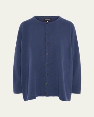 Eskandar Slim Sleeve Cardigan - Blue